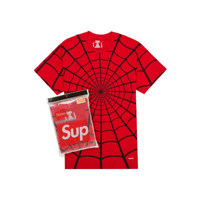 Набор футболок Supreme Hanes Spider-Man Tagless Tees (2 Pack) Red