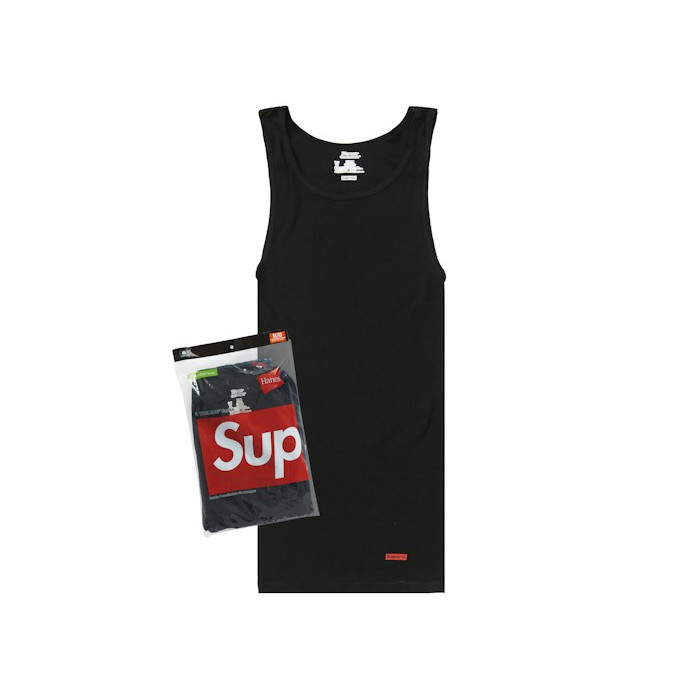 Набор маек Supreme Hanes Tagless Tank Tops (3 Pack) Black