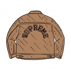 Supreme Hole Punch Denim Trucker Jacket Brown