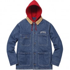 Supreme Hooded Chore Coat Blue
