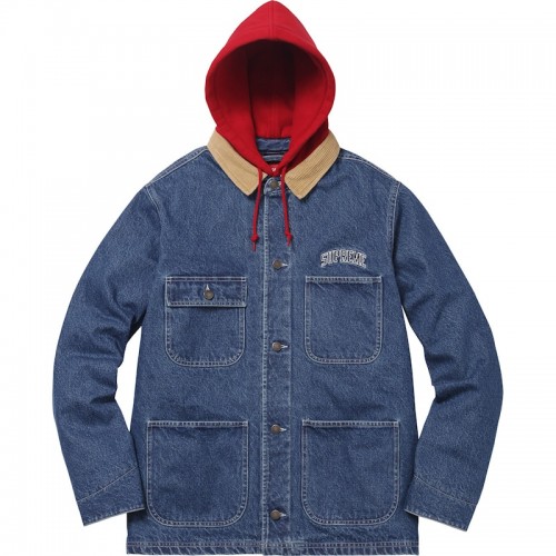 Supreme Hooded Chore Coat Blue