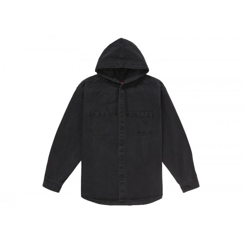 Supreme Hooded Denim Shirt Black