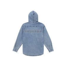 Supreme Hooded Denim Shirt Blue