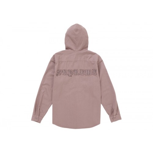 Supreme Hooded Denim Shirt Pink