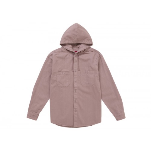Supreme Hooded Denim Shirt Pink
