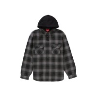 Supreme Hooded Flannel Zip Up Shirt Black