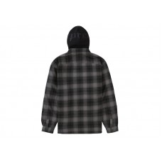 Supreme Hooded Flannel Zip Up Shirt Black