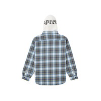 Supreme Hooded Flannel Zip Up Shirt Blue