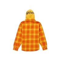 Supreme Hooded Flannel Zip Up Shirt Orange