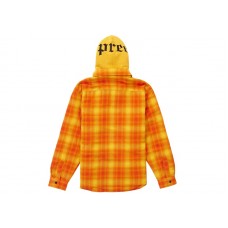 Supreme Hooded Flannel Zip Up Shirt Orange