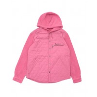 Supreme Hooded Fleece Nylon Shirt Pink