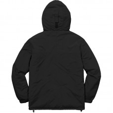 Supreme Hooded Logo Half Zip Pullover Black