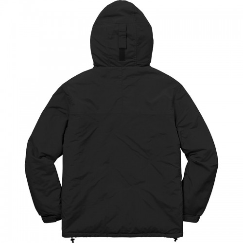 Supreme Hooded Logo Half Zip Pullover Black