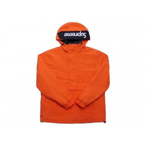 Supreme Hooded Logo Half Zip Pullover Orange