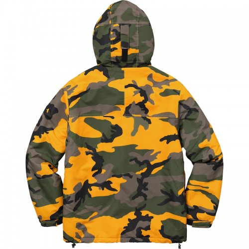 Supreme Hooded Logo Half Zip Pullover Yellow Camo