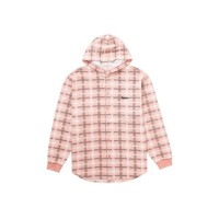 Supreme Hooded Plaid Knit Shirt Pink