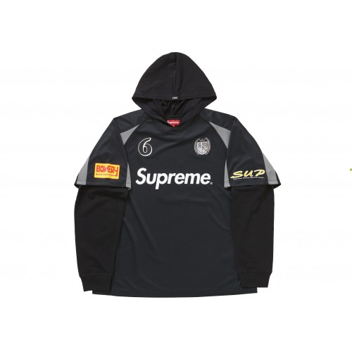Оригинальный шмот Supreme Hooded Soccer Jersey Black