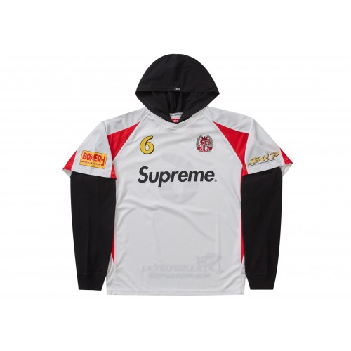Оригинальный шмот Supreme Hooded Soccer Jersey White