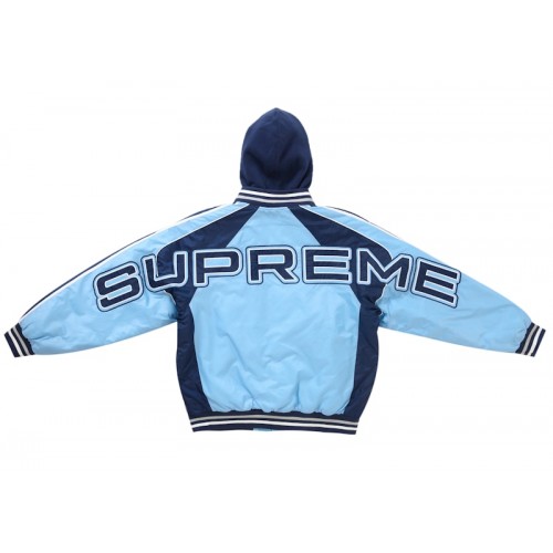 Supreme Hooded Stadium Jacket Blue