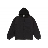 Supreme Hooded Twill Varsity Jacket Black