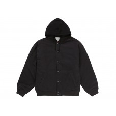 Supreme Hooded Twill Varsity Jacket Black