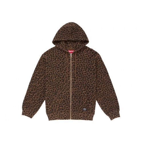 Supreme Hooded Zip Up Thermal Leopard