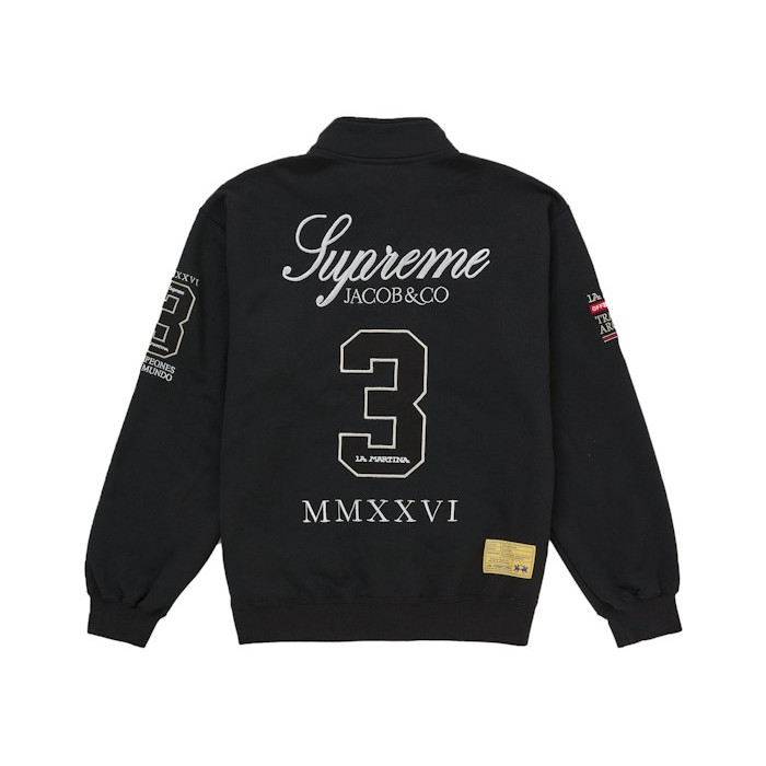 Свитшот Supreme La Martina Zip Up Sweatshirt Black Свитшот Supreme La Martina Zip Up Sweatshirt Black