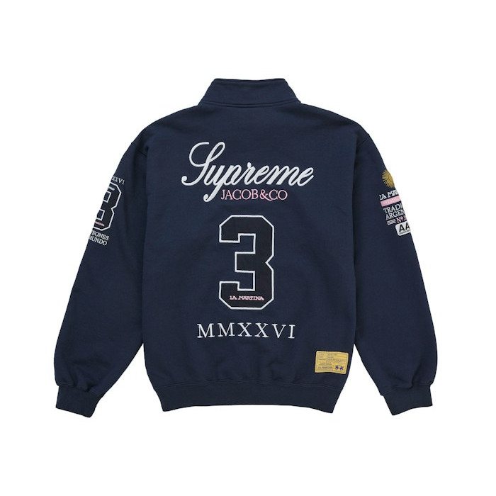 Свитшот Supreme La Martina Zip Up Sweatshirt Navy Свитшот Supreme La Martina Zip Up Sweatshirt Navy