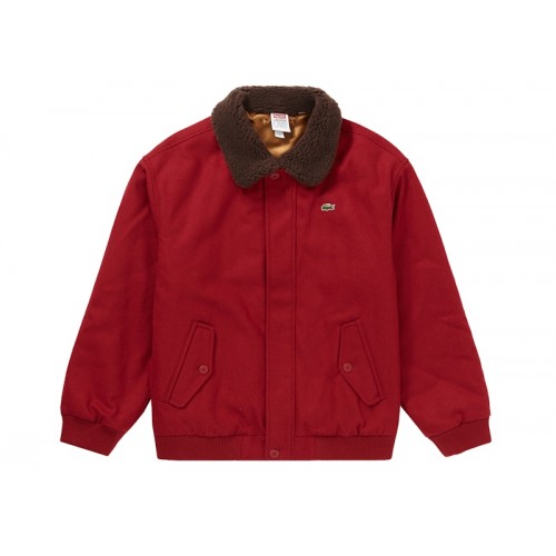 Supreme LACOSTE Wool Bomber Jacket Red