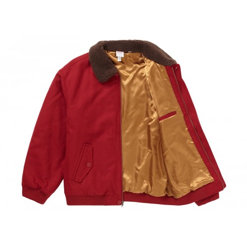 Supreme LACOSTE Wool Bomber Jacket Red