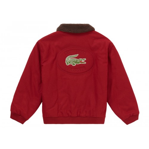 Supreme LACOSTE Wool Bomber Jacket Red