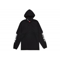 Supreme Layered Hooded L/S Top (SS24) Black