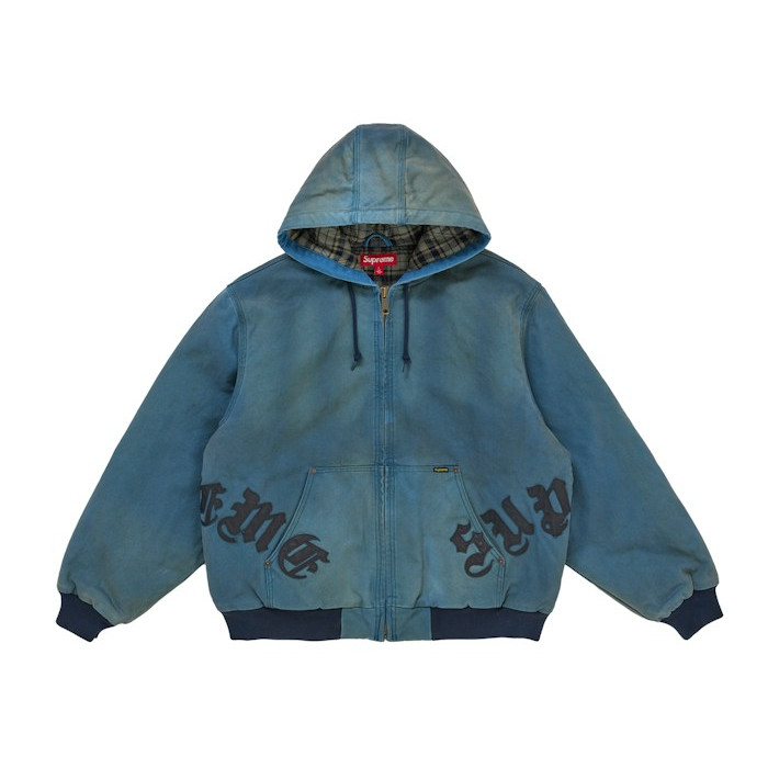 Куртка Supreme Leather Applique Hooded Work Jacket Navy Куртка Supreme Leather Applique Hooded Work Jacket Navy