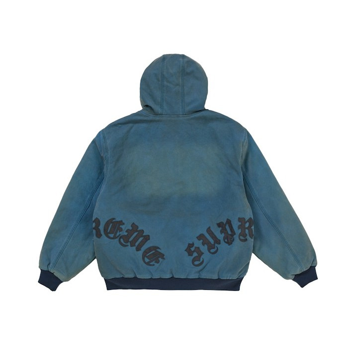 Куртка Supreme Leather Applique Hooded Work Jacket Navy Куртка Supreme Leather Applique Hooded Work Jacket Navy