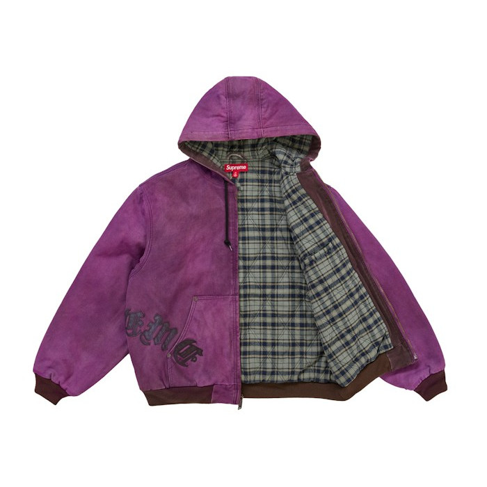 Куртка Supreme Leather Applique Hooded Work Jacket Purple Куртка Supreme Leather Applique Hooded Work Jacket Purple