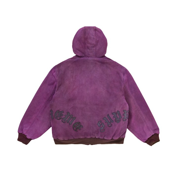 Куртка Supreme Leather Applique Hooded Work Jacket Purple Куртка Supreme Leather Applique Hooded Work Jacket Purple