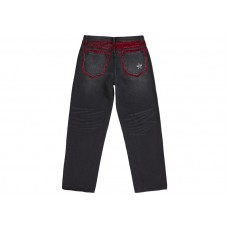 Supreme Leopard Faux Fur Loose Fit Jean Washed Black