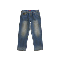 Supreme Leopard Faux Fur Loose Fit Jean Washed Indigo