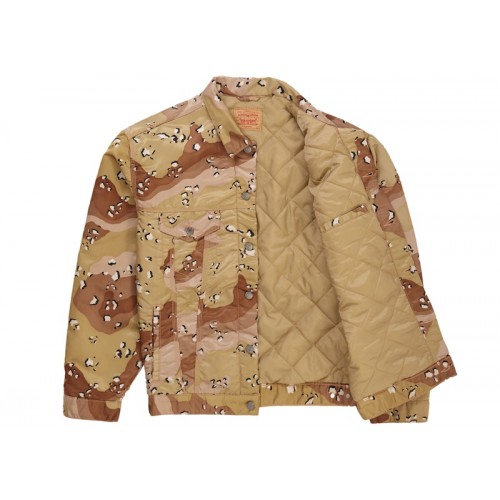 Supreme Levis Nylon Trucker Jacket Chocolate Chip Camo