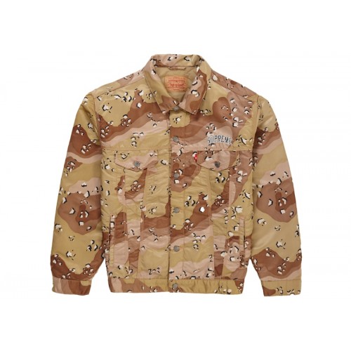 Supreme Levis Nylon Trucker Jacket Chocolate Chip Camo