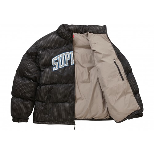 Оригинальный шмот Supreme Mesh Jersey Puffer Jacket Black - 70см