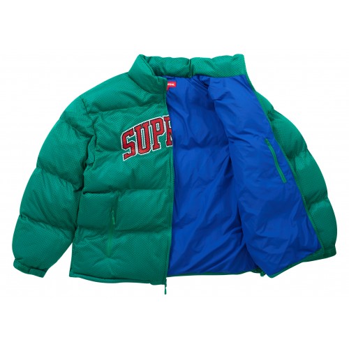 Оригинальный шмот Supreme Mesh Jersey Puffer Jacket Green - 70см