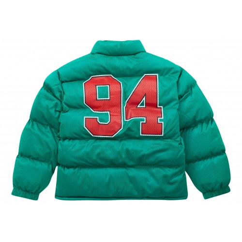 Оригинальный шмот Supreme Mesh Jersey Puffer Jacket Green - 70см
