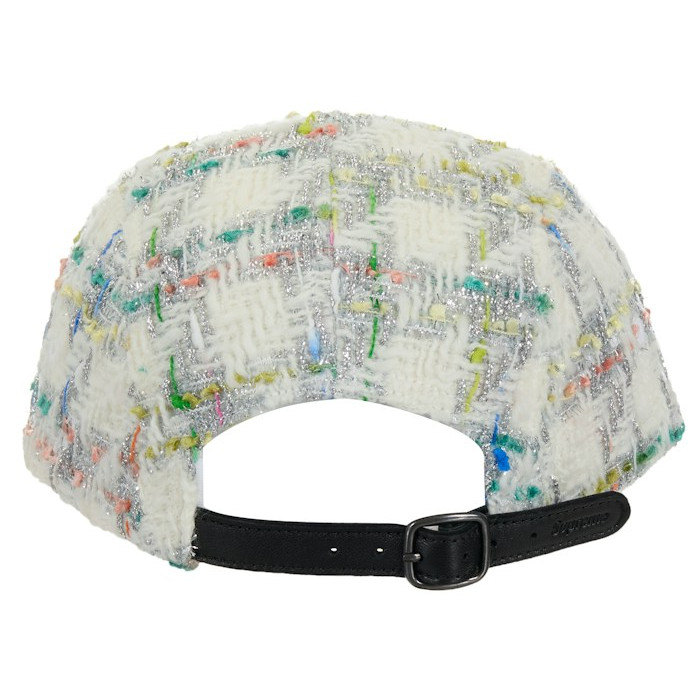 Кепка Supreme Metallic Boucle Camp Cap White Кепка Supreme Metallic Boucle Camp Cap White