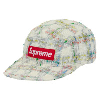 Supreme Metallic Boucle Camp Cap White
