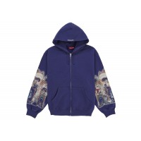 Supreme Michael Jackson Dangerous Zip Up Hooded Sweatshirt Washed Navy