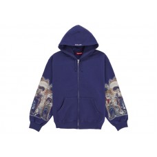 Supreme Michael Jackson Dangerous Zip Up Hooded Sweatshirt Washed Navy