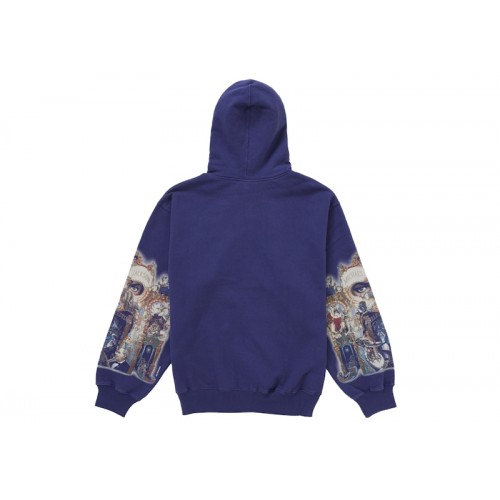 Supreme Michael Jackson Dangerous Zip Up Hooded Sweatshirt Washed Navy
