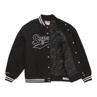 Supreme Mitchell & Ness Doughboy Twill Varsity Jacket Black