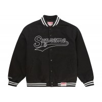 Supreme Mitchell & Ness Doughboy Twill Varsity Jacket Black